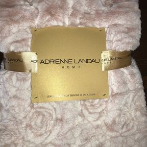 Details about / Adrienne Landau Faux Fur Throw Blanket Gold Tone Roses Heavy Soft 50 x 70 NWT